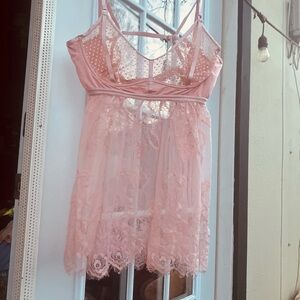 Fashion Nova Blush Lace Chemise